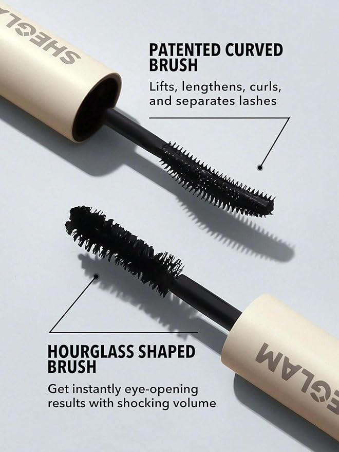 SHEGLAM 2 In 1 Black Volume and Length Washable Mascara Long Lasting Dual-Ended Tubing Eye Makeup