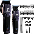 BESTBOMG® Professional Hair Clippers for Men, Professional Barber Clippers and Trimmer Set, Mens Cordless Hair Clipper for Barbers Haircut Kit, BS-808C (Blue)