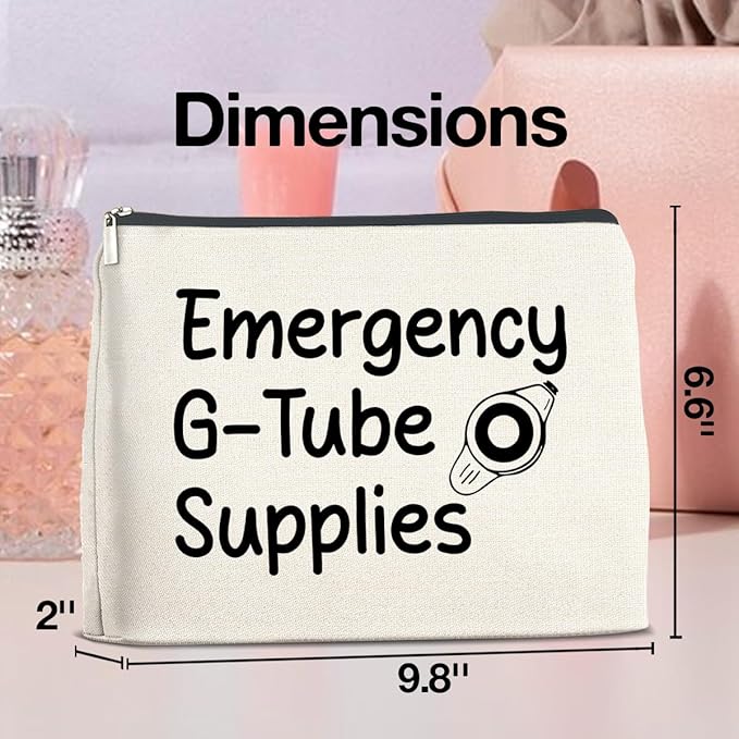 Emergency G-Tube Supplies Cosmetic Bag Gifts for Dietician Nurse Makeup Bag Zipper Makeup Pouch Critical Care Nursing Gift