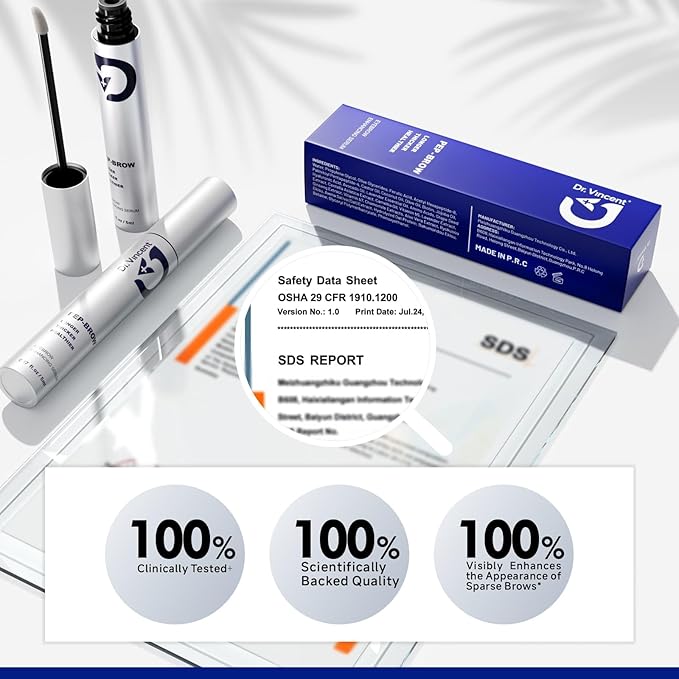 Eyebrow Growth Serum with Biotin Peptides, 2.3× Absorption Advanced Formula for Naturally Fuller, Thicker, Stronger Brows, Vegan Cruelty-Free, 0.17 Fl Oz (5mL)