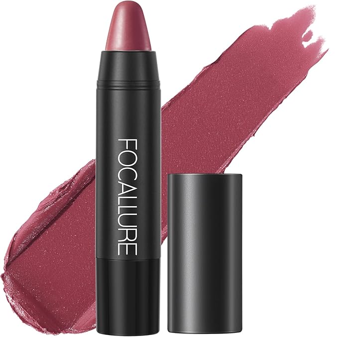 FOCALLURE Ultra Chic Lipstick,Rich Vitamin E Lip Crayon,Lightweight Color without Drying or Fading,Long Lasting Waterproof Lips Makeup,DEL RIO