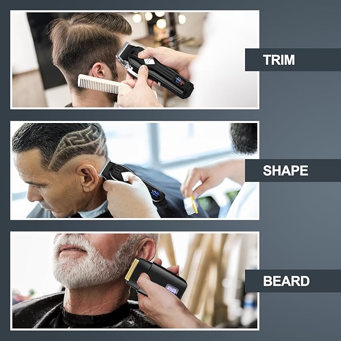 Karrte Professional Hair Clippers/Hair Trimmer/Beard Shaver Kit for Men Cordless Barber Clipper Hair Cutting Kit, Beard Trimmers Haircut Grooming Kit, Gifts for Men