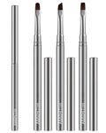 3PCS Brush for OPI Nail Polish Remover, AMilHiTon Nails Clean Up Brushes, Round/Angled/flat Acetone Resistant Nail Art Designs, and Tidying Up Polish Mishaps on Cuticles（Gun Color）