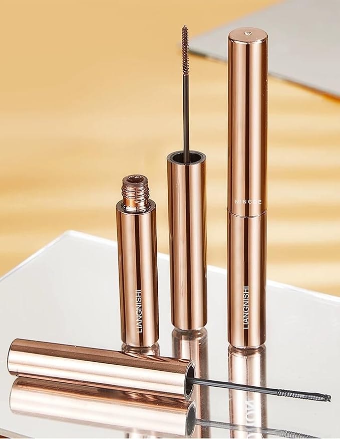 Brown Mascara for Fine Short Lash & Older Women & Mulit-layered Lashes, Ultimate Length Volumizing Lower Bottom Lashes Mascara, Ultra-Precise Slim Adjustable Brush to Any Angle, Smudge-proof