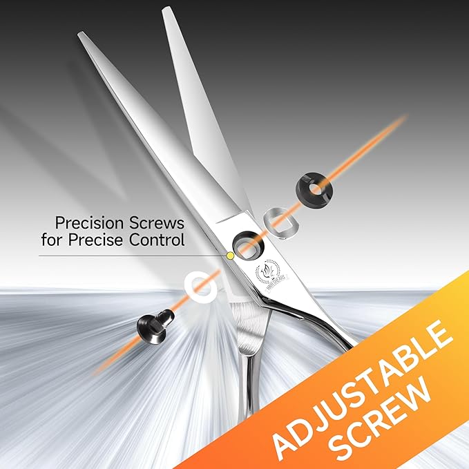 Fenice Peak Professional Straight Hair Cutting Scissors 5.5'' Barber Haircut Shears with Sharp Razor Edge 440C Hair Scissors with Ergonomic Design for Salon and Home User.