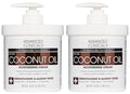 Advanced Clinicals Coconut Oil Body Cream For Women & Men | Hydrating Coconut Lotion For Extremely Dry Skin | Visible Anti Aging Body Butter Skin Care Balm Moisturizer For Hand, Heel, Feet, 16oz, 2PC
