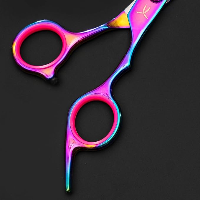 FARRAY Hair Cutting Scissors - Japanese Stainless Steel,Professional 6.5" Razor Edge Barber Shears for Men, Women & Kids Ergonomic design for Salon & Home(Aurora color)