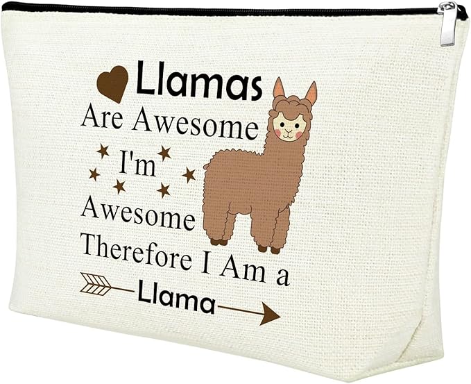 Mxrymvu Llama Gifts for Women Llama Makeup Bag Llamas Lover Gift Llamas Themed Cosmetic Bag Animal Lover Present Graduation Christmas Birthday Present for Daughter Travel Pouch