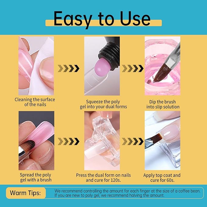 Slip Solution 4Fl.Oz Slip Solution Nail Extension Gel Liquid Slip Solution for Poly Gel Nails with Brush Spatula Glass Cup Nail Cleaning pads Gel Cleanser for Nails