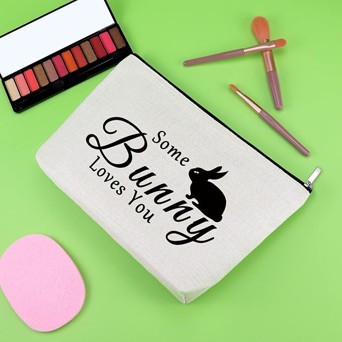Bunny Lovers Gifts Makeup Bag Bunny Gifts for Women Rabbit Lover Animal Lover Presents for Bunnie Mom Cosmetic Bag Rabbit Presents for Girls Friends Sister Christmas Birthday Travel Cosmetic Pouch