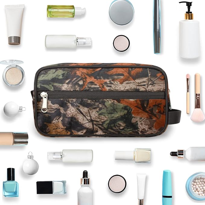 Travel Toiletry Bag for Men Boy Forest Tree Camo Lightweight Cosmetic Makeup Bag Organizer Waterproof Shaving Bag Dopp Kit with Large Capacity for Toiletries and Shaving Accessories