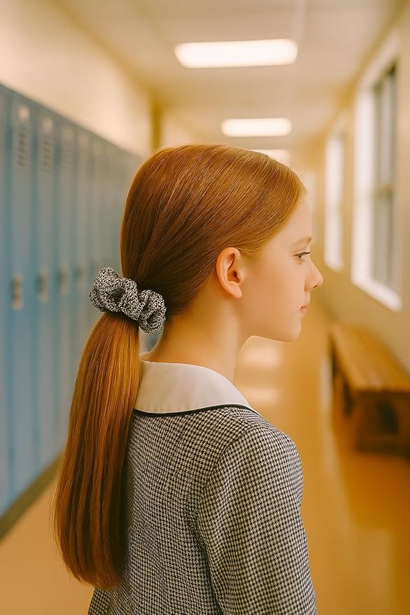 Plaid scrunchie, ClassExceed school uniform plaid, Back to school, handmade school uniform hair accessories (Houndstooth)