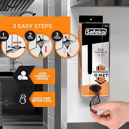 Dispense-O-Net Wall-Mount for Hairnet Dispenser | Clear | Wall Mount Only