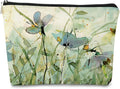 Floral Makeup Bag - Wildflower Cottagecore Vintage Cosmetic Organizer for Women and Girls - Small Aesthetic Flower Design