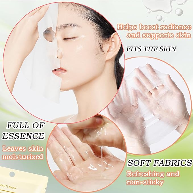 6 Sheets Face Masks Skincare for All Skin Types, Spa Party Facial Mask Skincare, Moisturize Sheet Masks Skin Care,Hydrating Face Masks Suitable for Sensitive Skin, Facial Mask for Women Skin Care