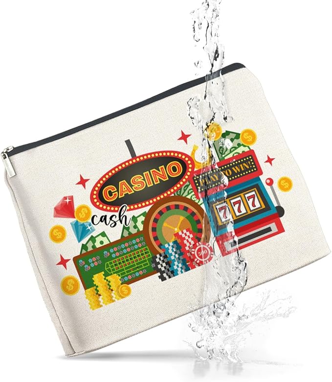 Casino Gifts Makeup Bag Vegas Casino Gifts for Women Friends Traveler Cosmetic Bag Zipper Makeup Pouch Gift