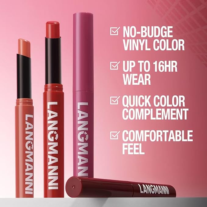 Matte Lipstick for Women Girls teen Lip Makeup Lipsticks Lip Liner Pencil Waterproof Long Lasting Hypoallergenic Highly Pigmented Quick Makeup Lightweight Portable Lip stick 4#