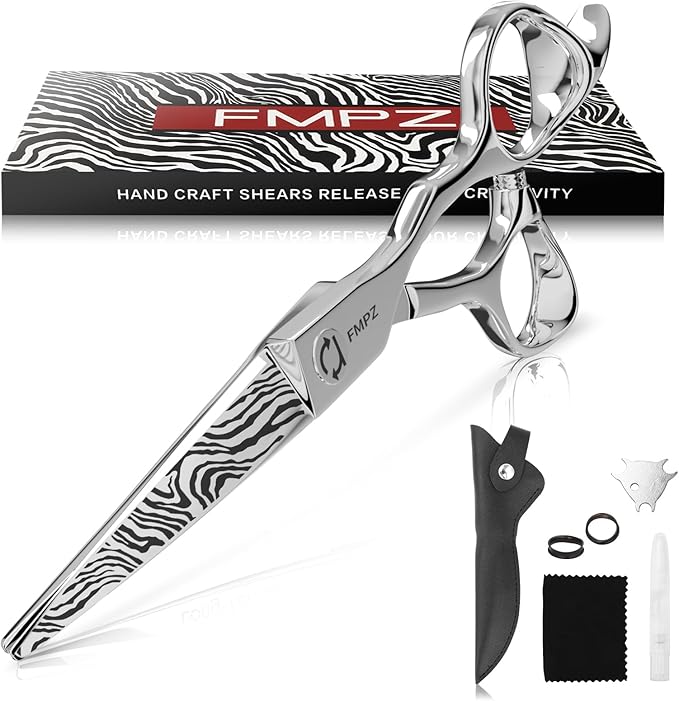 Hair Cutting Scissors Professional, 5.5" Barber Scissors, Hair Cutting Shears with 440C Steel - 60HRC Hardness Extremely Sharp with Ergonomic for Salon & Home Use - Zebra style