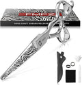 Hair Cutting Scissors Professional, 5.5" Barber Scissors, Hair Cutting Shears with 440C Steel - 60HRC Hardness Extremely Sharp with Ergonomic for Salon & Home Use - Zebra style
