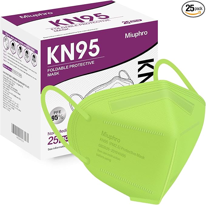Miuphro KN95 Face Mask, 5-Layer Design Cup Dust Safety KN95 Masks 25 Pack by Miuphro