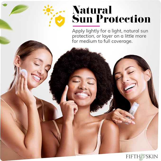 Fifth & Skin: Better’n Ur Skin Liquid Foundation (ROSE BEIGE) - Natural, Organic, Vegan, Cruelty-Free - Gluten-Free Beauty with Buildable Coverage and Palm-Free Luxury - 1 oz