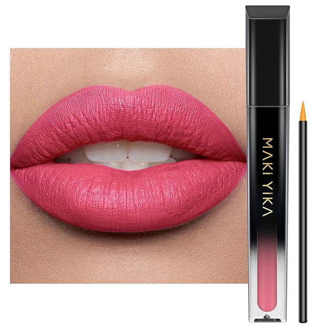 MAKI YIKA Pink Lipstick for Women Color Stay Long Lasting Lipsticks Nude Matte Liquid Lipstick Waterproof Cruelty-Free Lip Color |Warm Pink