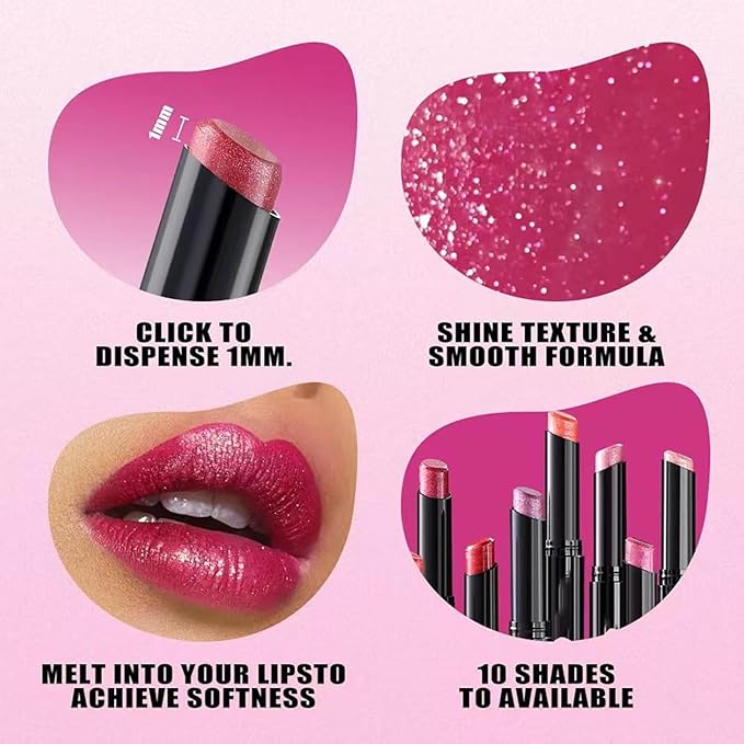 Pink Red Lipstick For Women Matte Nude Glitter Highly Pigmented Moisturizing Lip stick Hypoallergenic Waterproof Long Lasting Lipsticks Quick Makeup Lightweight Portable # 01