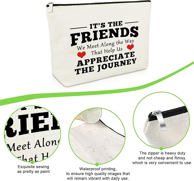 Best Friend Gift for Women Makeup Bag Friend Birthday Gifts Thank You Present for Friends Bff Sister Inspirational Cosmetic Bag for Girls Friendship Graduation Present for Her Travel Cosmetic Pouch