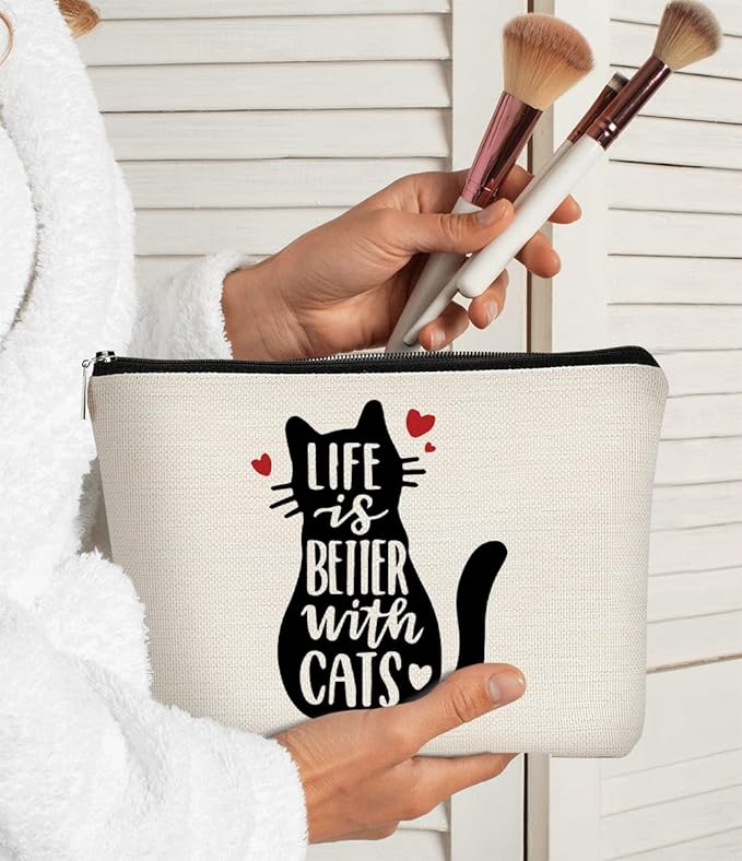 Cat Ketten Makeup Bag - Cosmetic Accessory Gift for Cat Lovers, Women & Girls