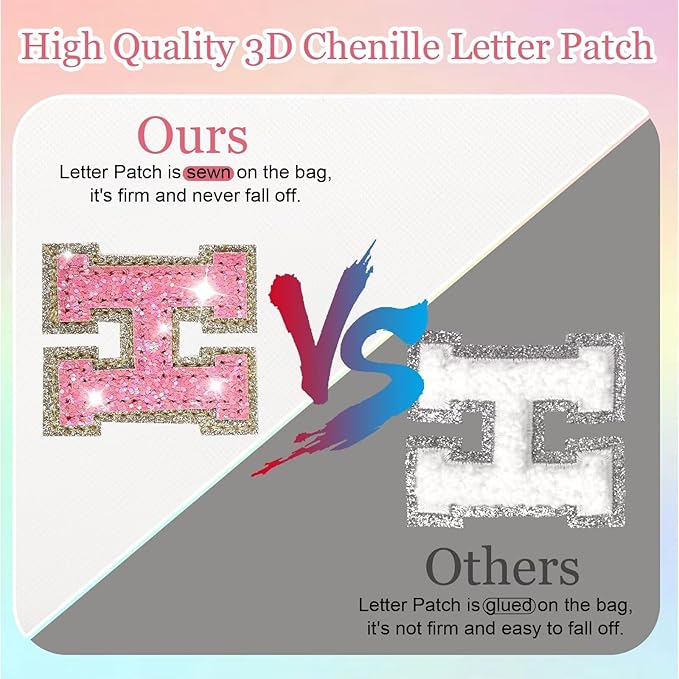Glitter Initial Letter Makeup Bag, Small Personalized Sequins Letters PU Leather Cosmetic Bag Portable Waterproof Makeup Zipper Pouch, Shine Handbag Organizer Travel Bag Gifts for Women&Girls(White-M)