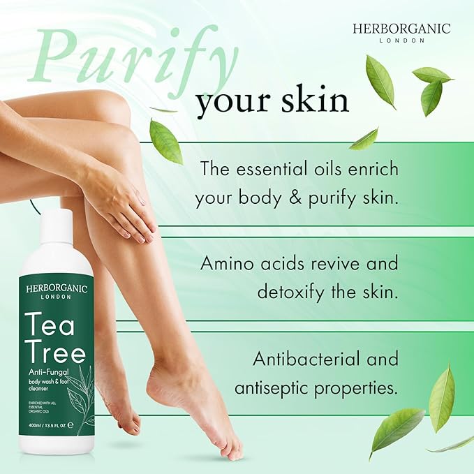 Tea Tree Body Wash - 400ml - Body Wash - Vegan, Odor and Foot Cleansing Shower Gel
