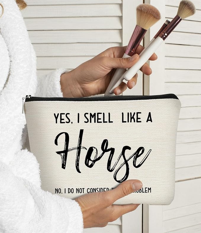 Horse Gifts - Horse Lovers Small Makeup Bag, Funny Cosmetic Bag for Women, Christmas & Birthday Gifts