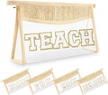 Teacher Appreciation Gifts Boho Straw Clear Makeup Bags, Zipper Cosmetic Bag Chenille Letter Patch Bag, Preppy Cute Beach Toiletry Pouch, Trendy Graduation Retirement Birthday Teacher Gifts for Women