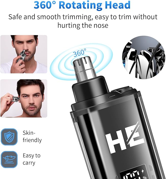 HIENA PRO Professional Cordless Hair Clippers for Men, T-Blade Beard Trimmer & Foil Shaver & Nose Hair Trimmer Set, Barber Clipper Hair Cutting Grooming Kit