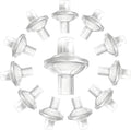 CPAP Filters - 12 PCS Universal CPAP Inline Filter by Evenpop