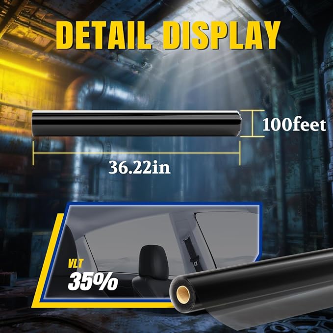 ARANA Nano Ceramic Car Window Tint Film 35% Percent - 36" x100FT Heat & UV Blocking, Privacy Anti-Glare, Scratch & Explosion Proof Tinted Film for Cars & Trucks