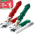 Toenail Clippers for Seniors Thick Toenails, Christmas Stocking Stuffers, Wide Opening Nail Clippers for Men, Heavy Duty Ingrown Toenail Clippers Nail Cutters, Sharp Slanted Nail clippers, Red & Green