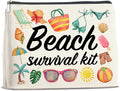 Beach Survival Kit Makeup Bag Beach Travel Gifts for Women, Multicolor Cosmetic Case
