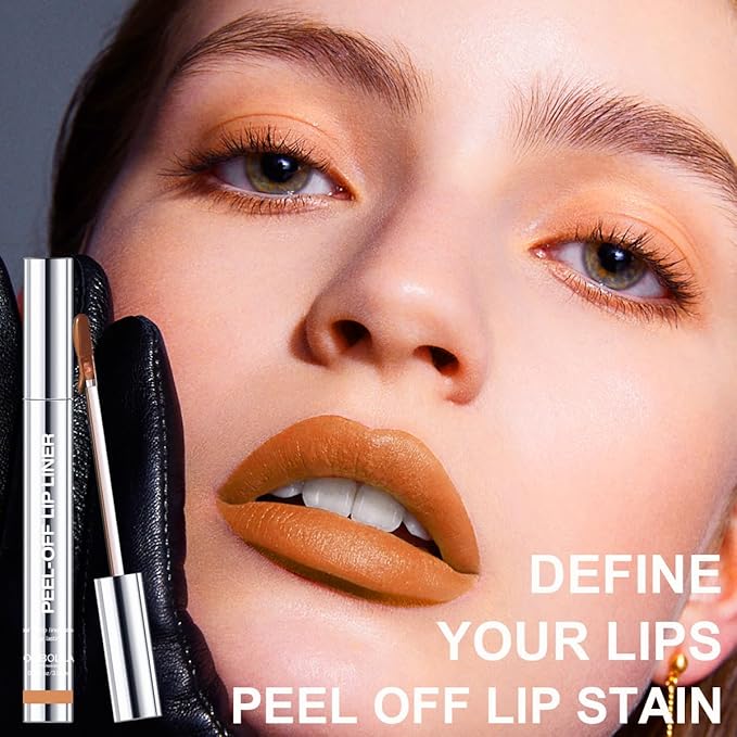 3 Colors Peel Off Lip Liner with Tweezer Kit, Rich Color Matte Finish Lip Tint Stains Makeup Set for Women, Long Lasting, Waterproof, Smudge Proof, For All Skin Types (#1, #3, #5)
