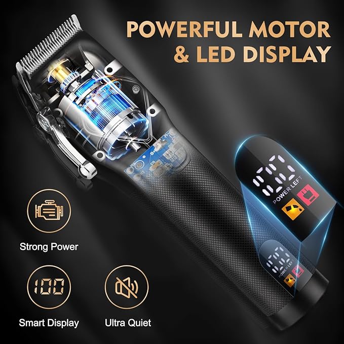 Professional Hair Clipper Set for Men, Barber Kit Clipper and Trimmer Set, Electric Foil Shavers for Men with Travel Case
