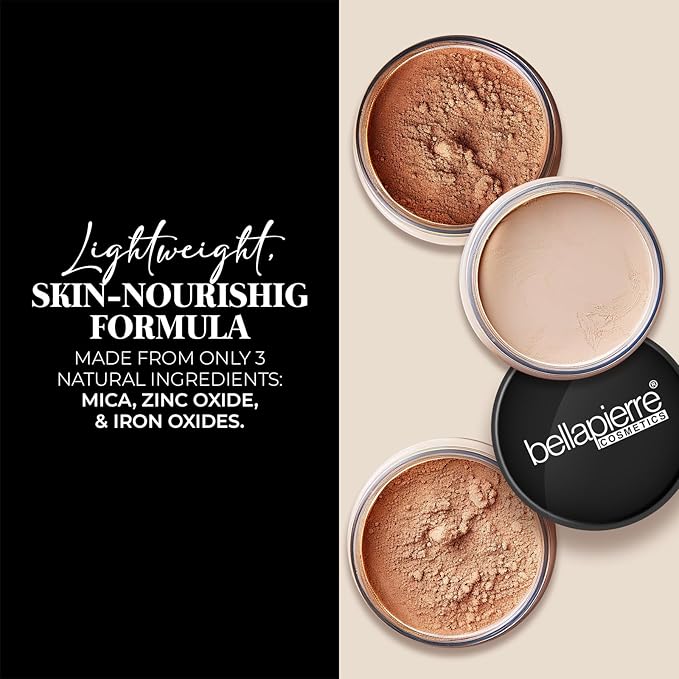 Bellapierre Mineral Foundation SPF 15 – Loose Powder Foundation, Full Coverage Mineral Makeup with Matte Finish – Vegan, Cruelty Free, Hypoallergenic, Oil & Talc Free – 0.32 oz - Mocha