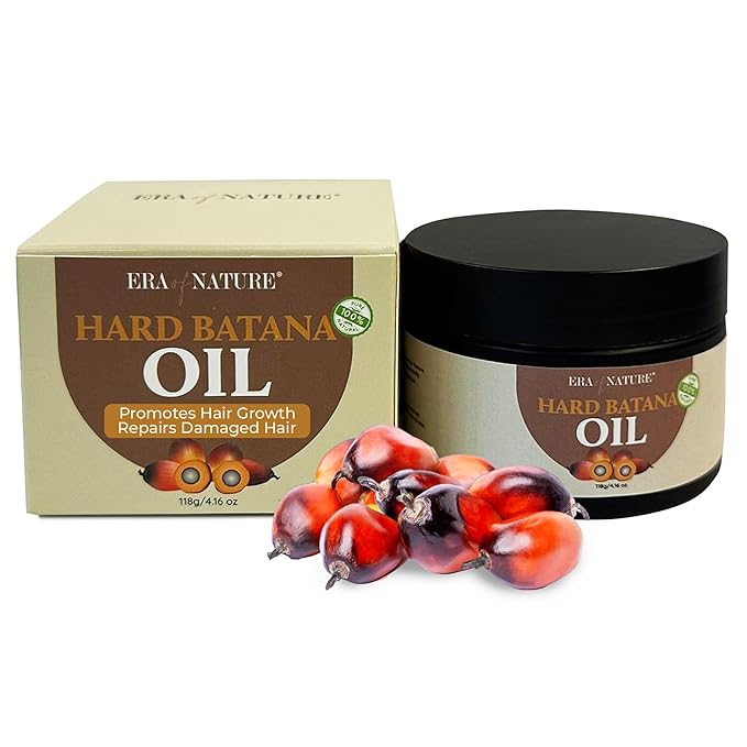 era of nature Hard Batana Oil Raw & Unrefined – 100% Batana Oil from Honduras for Hair & Scalp – Nourishes, Strengthens, and Supports Healthy Hair – Pure Organic – 4.16 oz