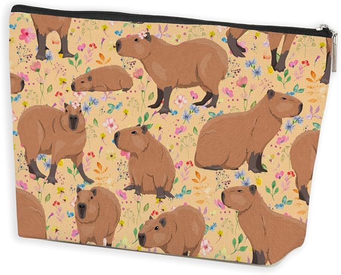 Azteoiz Cute Capybara Makeup Bag Capybara Gifts Cosmetic Bag Animal Lover Gifts for Women Girls Capybara Lovers Daughter Friends Sisters Capybara Stuff Graduation Birthday Gifts Travel Toiletry Bag