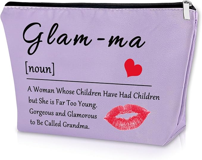 Sazuwu Grandma Makeup Bag Purple Gifts for New Grandma Grandmother Grandma to Be Cosmetic Bag Mothers Day Birthday Travel Pouch