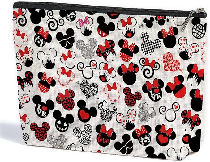 Cute Cartoon Mouse Makeup Bag Animal Lovers Gifts for Women Female Her Teen Daughter Cousin Best Friend Bestie BFF Magic Mouse Stuff Cosmetic Bag Wizard Gifts Mothers Nurse Day Graduation Birthday
