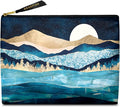 Cute Makeup Bag for Purse Waterproof Cosmetic Bags for Women Funny Smooth Zipper Travel Toiletry Pouch 10X8 Inches-Blue Mountain Moon Lake Makeup pouch