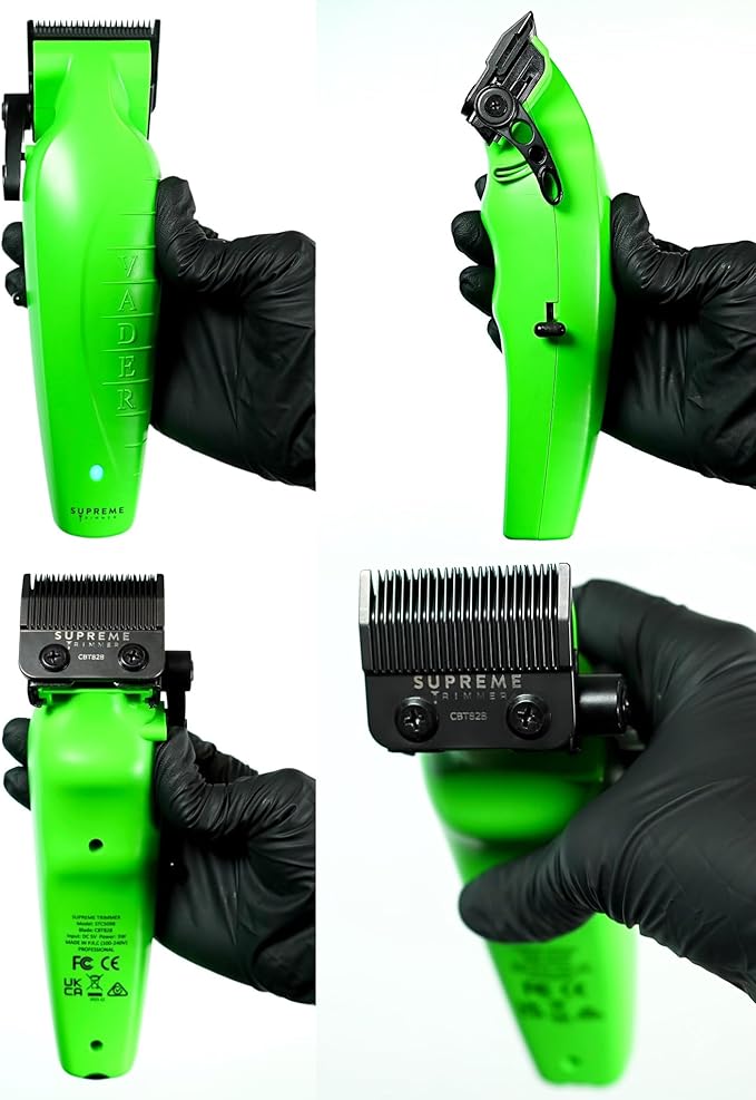Supreme Trimmer Vader Clipper with DLC Taper Blade STC5098 | 210 Min Run Time 7500 RPM Hair Trimmer | Professional Brushless Motor Barber Clipper | Acid