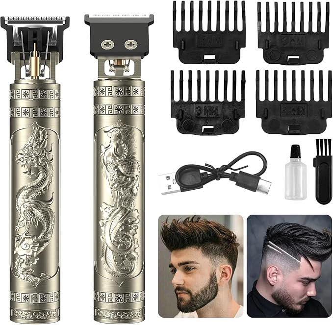 Beard Trimmer for Men-Hair Clippers for Men-Cordless Rechargeable Hair Clipper and Trimmer-Beard Shaver Barbershop（Bronze）