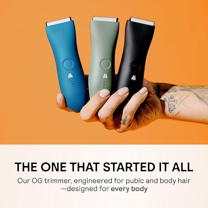 MERIDIAN The Trimmer Original - Body Hair Trimmer for Men, Electric Shaver for Pubic Hair, Chest, Legs & Bikini, Waterproof & Rechargeable, Onyx