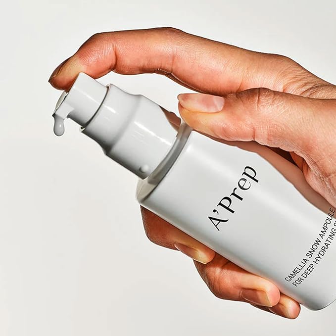 A'Prep Camellia Snow Ampoule – Hydrating & Brightening Facial Serum with Camellia Japonica, Niacinamide & Hyaluronic Acid, EWG Green Formula, Korean Skincare, 50ml